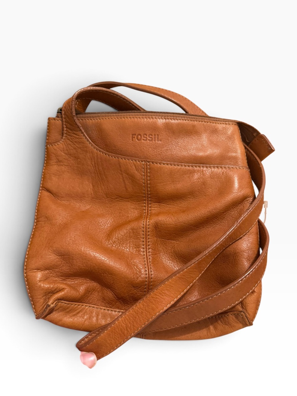Vintage Fossil Brown leather Crossbody bag